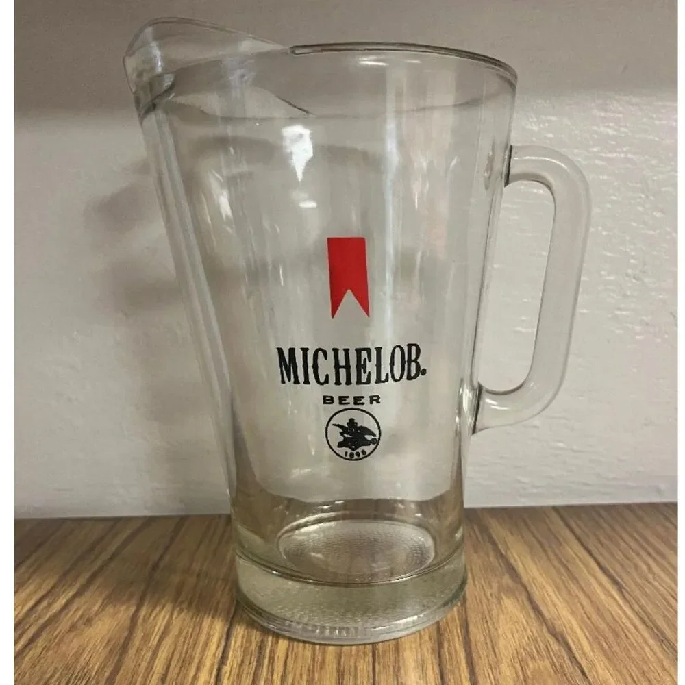 70's/80's Vintage Heavy Glass Michelob Beer Pitcher with 1896 Logo